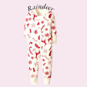 Hanna Andersson Reindeer Christmas Holiday Baby Zip Sleeper Organic Cotton NWOT